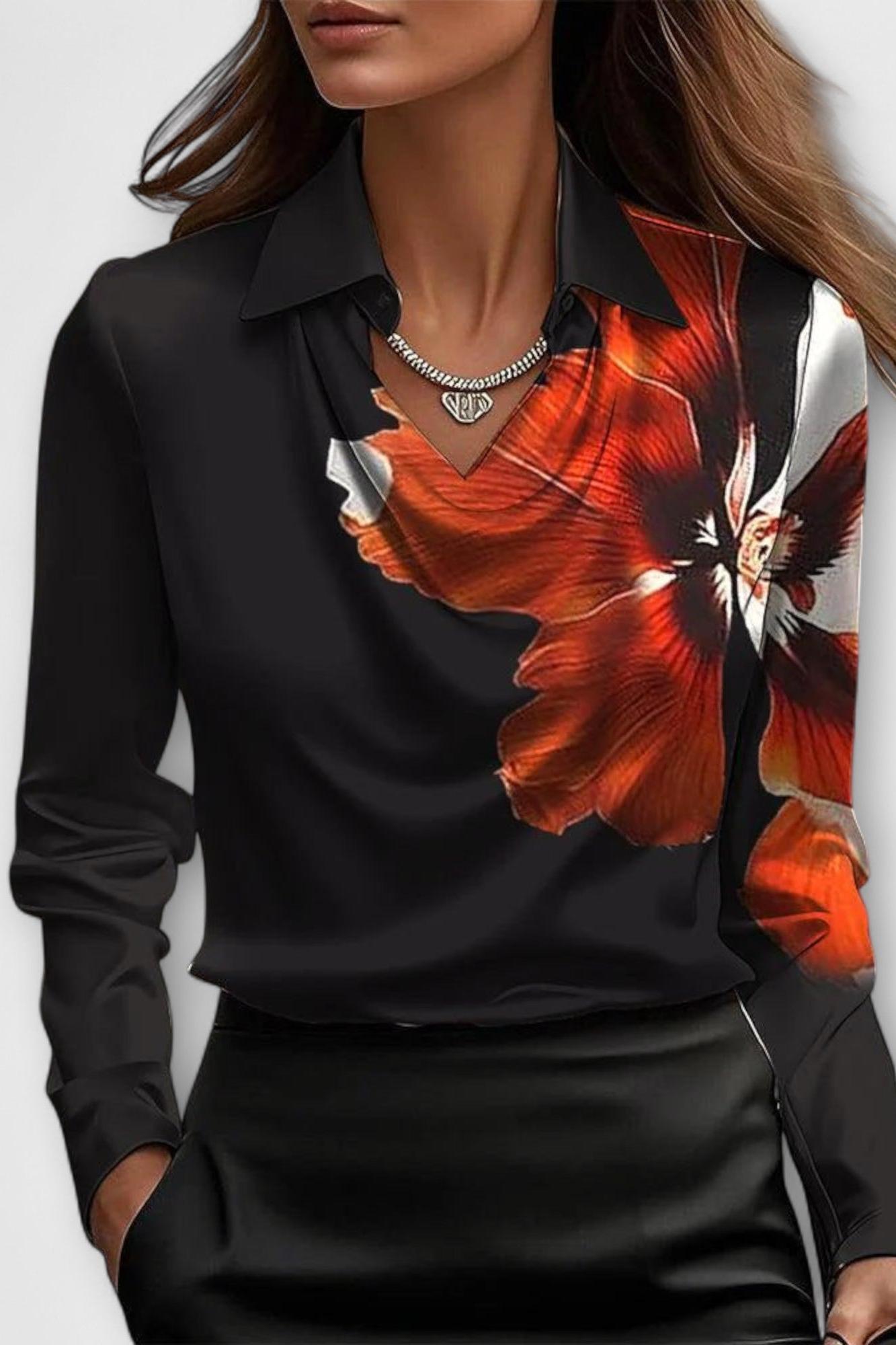 Sofia – Satino bluzonė su blizgiu apdaila