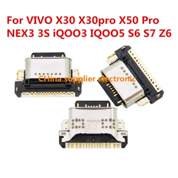 10vnt-100vnt Skirta VIVO X30 X30Pro X50 Pro NEX3 / 3S iQOO3 IQOO5 S6 S7 Z6 Micro USB Type-C kištukas Įkrovimo prievado jungties lizdas
