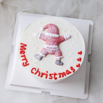 Cake Deocration Supplies Soft Plastic Santa Claus Lying In the Snow Cake Topper For Merry Christmas Cupcake Kamino pyrago ženklas