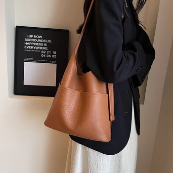 GPR 2 in 1 moteriškos krepšiai Nemokamas pristatymas Minkštos odos krepšys per petį moterims Didelės talpos moteriškas diržų krepšys Retro Ladies rankinės