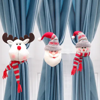 Kalėdinė užuolaidų sagtis Kalėdų senis Sniego senis Briedis Nykštukas Kaklaraiščio užuolaidų laikiklis Kalėdinis namų vakarėlio dekoravimas Naujieji metai 2023 Navidadas