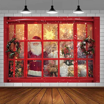 Kalėdų parduotuvė Kalėdų senelio fotografija Fonas Xmas sienų dekoravimas Žiemos dovanos Fonas Reklamjuostė Plakatas Foto būdelė Rekvizitai