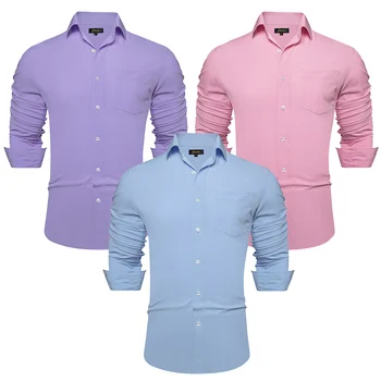 Vyriški klasikiniai marškiniai ilgomis rankovėmis Solid Basic Suknelės Marškiniai Single Patch Pocket Formal Business Office Social Shirt Casual Vyriški drabužiai